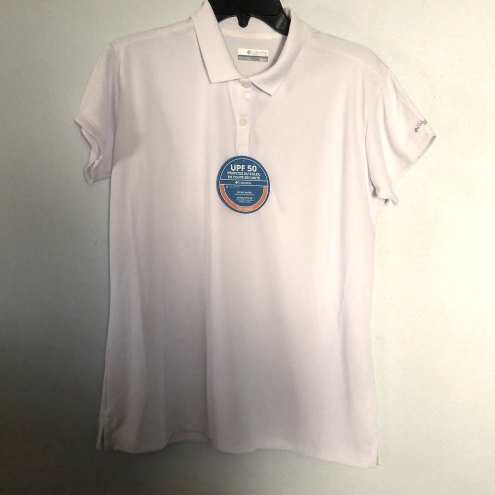 Woman’s white Columbia top size XL UPF 50 Enjoy the Sun Safely